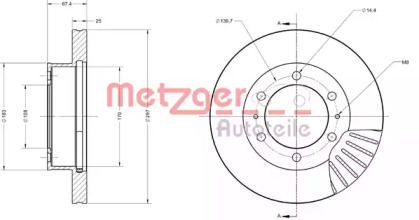 Тормозной диск METZGER 6110739