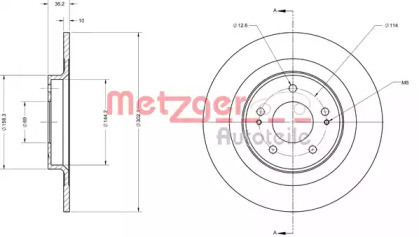 Тормозной диск METZGER 6110741