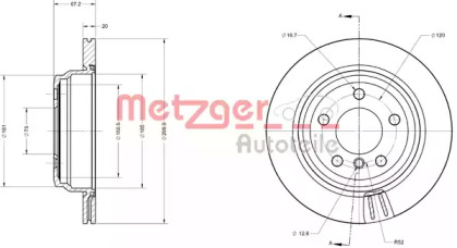 Тормозной диск METZGER 6110744