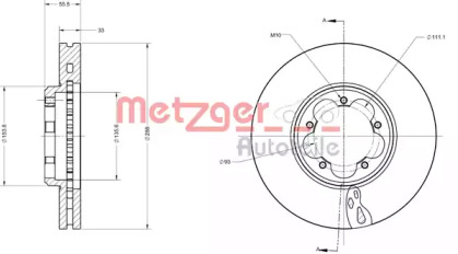 Тормозной диск METZGER 6110745