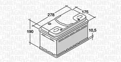 Стартерная аккумуляторная батарея MAGNETI MARELLI 068074068010