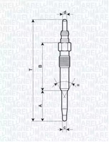 Свеча накаливания MAGNETI MARELLI 062900038304