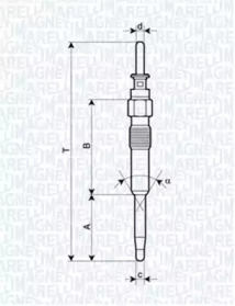 Свеча накаливания MAGNETI MARELLI 062900039304