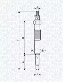 Свеча накаливания MAGNETI MARELLI 062900017304