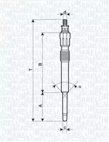 Свеча накаливания MAGNETI MARELLI 062900043304