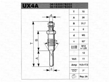 Свеча накаливания MAGNETI MARELLI 061830078304