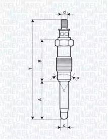 Свеча накаливания MAGNETI MARELLI 061830166304