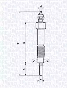 Свеча накаливания MAGNETI MARELLI 062900044304