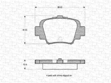 Комплект тормозных колодок MAGNETI MARELLI 363702160540