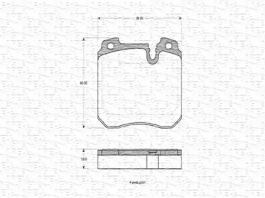 Комплект тормозных колодок MAGNETI MARELLI 363702160597