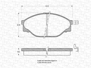 Комплект тормозных колодок MAGNETI MARELLI 363702160761
