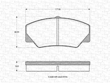 Комплект тормозных колодок MAGNETI MARELLI 363702160800