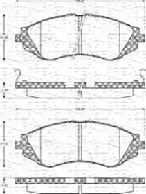 Комплект тормозных колодок MAGNETI MARELLI 363702161128