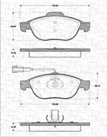 Комплект тормозных колодок MAGNETI MARELLI 363702161207