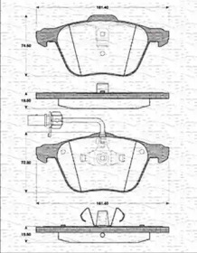 Комплект тормозных колодок MAGNETI MARELLI 363702161228