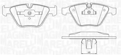 Комплект тормозных колодок MAGNETI MARELLI 363916060583