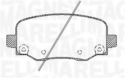 Комплект тормозных колодок, дисковый тормоз MAGNETI MARELLI 363916060805
