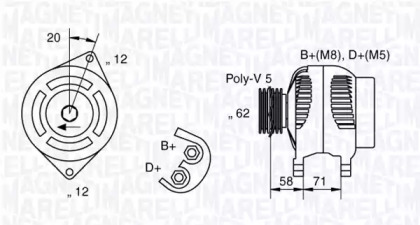 Генератор MAGNETI MARELLI 063321485010