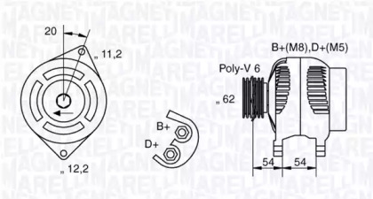 Генератор MAGNETI MARELLI 063321800010