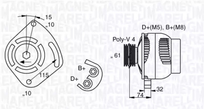 Генератор MAGNETI MARELLI 063321863010