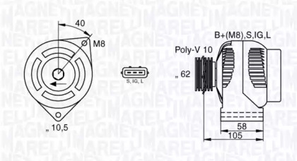 Генератор MAGNETI MARELLI 063535255000