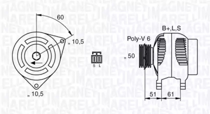 Генератор MAGNETI MARELLI 063532616010