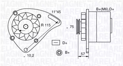 Генератор MAGNETI MARELLI 063321067010