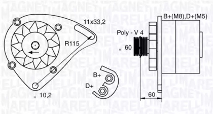 Генератор MAGNETI MARELLI 063321600010