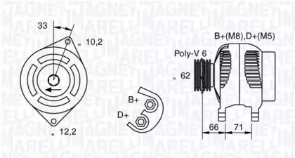 Генератор MAGNETI MARELLI 063321332010