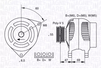 Генератор MAGNETI MARELLI 063341351010