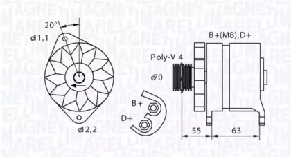 Генератор MAGNETI MARELLI 063321395010