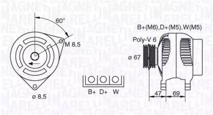 Генератор MAGNETI MARELLI 063321347010