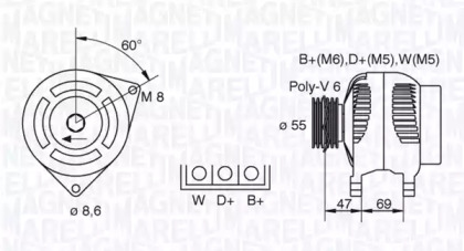 Генератор MAGNETI MARELLI 063341345010