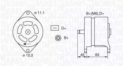 Генератор MAGNETI MARELLI 063304087010