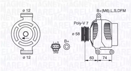 Генератор MAGNETI MARELLI 063388502010