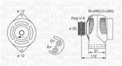 Генератор MAGNETI MARELLI 063730006010