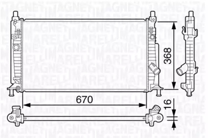 Радиатор, охлаждение двигателя MAGNETI MARELLI 350213134500