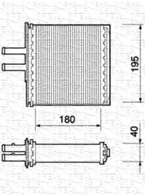 Теплообменник, отопление салона MAGNETI MARELLI 350218160000