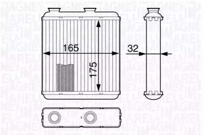 Теплообменник, отопление салона MAGNETI MARELLI 350218345000