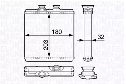 Теплообменник, отопление салона MAGNETI MARELLI 350218349000