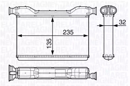 Теплообменник, отопление салона MAGNETI MARELLI 350218354000