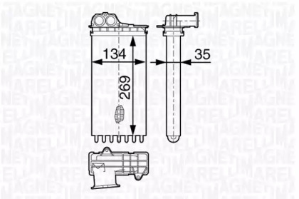 Теплообменник, отопление салона MAGNETI MARELLI 350218359000