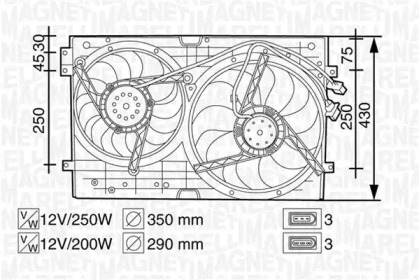 Вентилятор MAGNETI MARELLI 069422258010