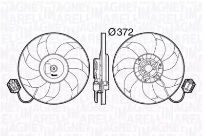 Вентилятор, охлаждение двигателя MAGNETI MARELLI 069422588010